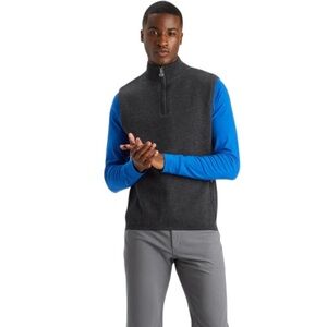 G/Fore Charcoal Heather Grey 100% Wool Lined Vest Size S-M